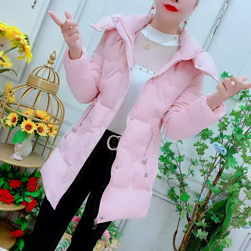 中长款棉服冬季2025新款韩版洋气修身显瘦加厚保暖时尚可拆帽外套