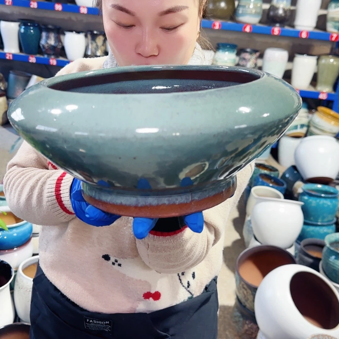 紫砂花盆高12口20