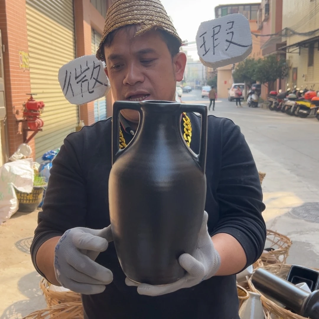 摆件87 号高中低温陶瓷工艺瓶（部分微瑕）