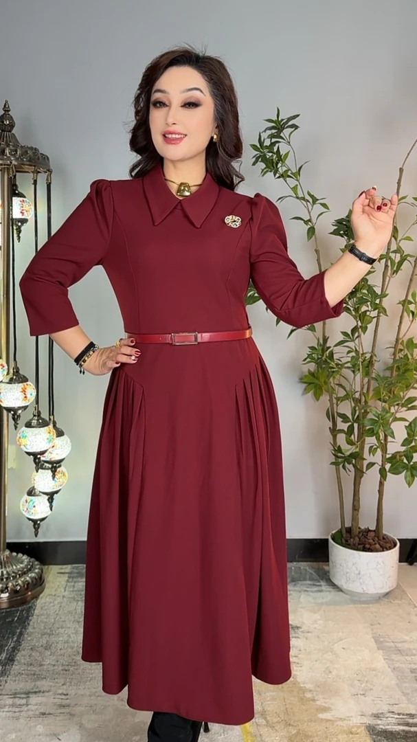 2024女装连衣裙复古长裙气质时尚百搭休闲长款修身贵妇女人味