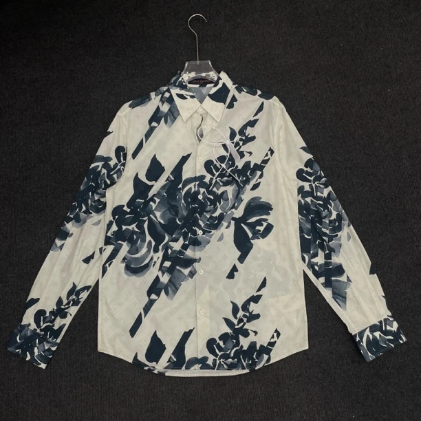 99新 LouisVuitton/路易威登 /花卉三花logo长袖衬衫/M码