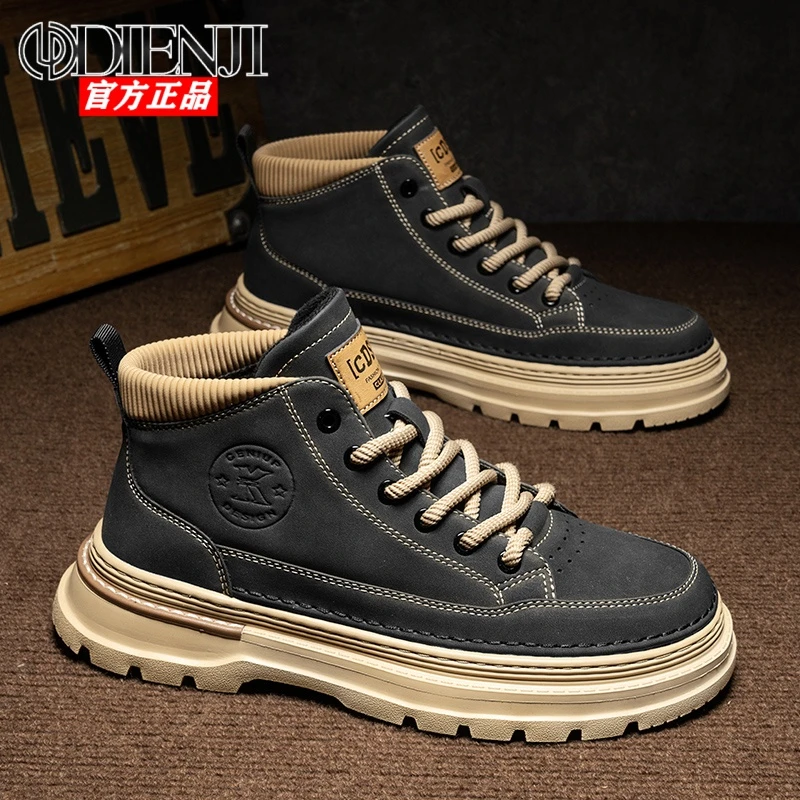 狄恩纪马丁靴新款春季英伦风复古男士皮鞋高帮休闲工装短靴潮鞋