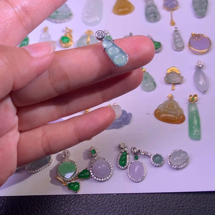 翡翠银S925镶嵌颈饰