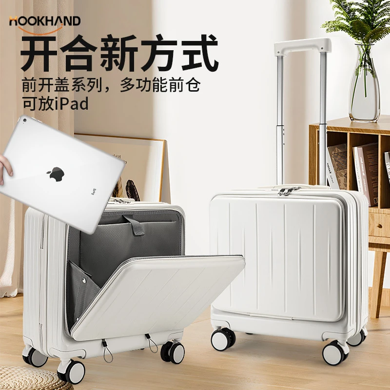 多功能前开口登机箱小型万向轮旅行箱男女18寸行李箱密码皮箱子24