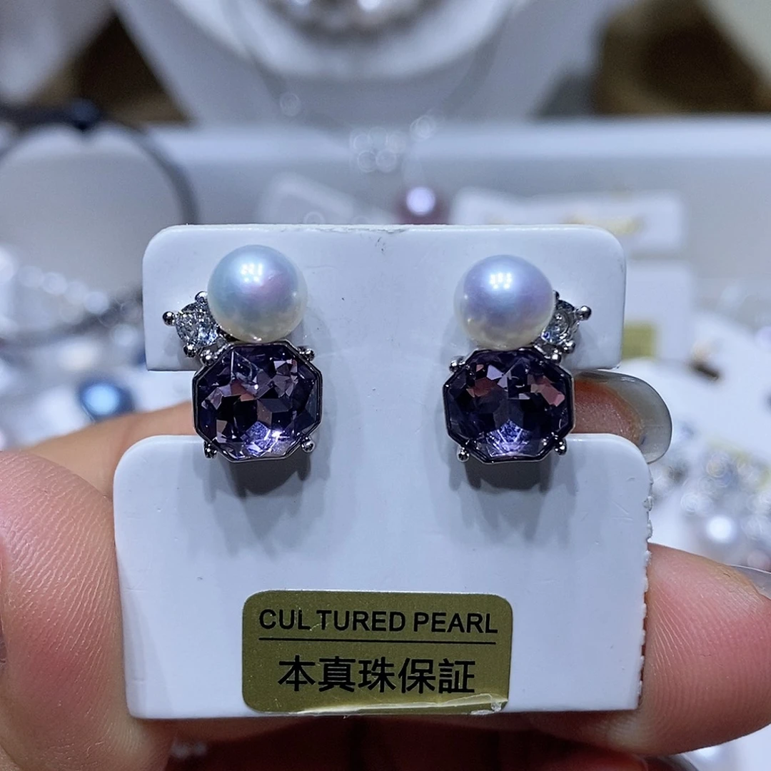 未镶嵌淡水珍珠耳钉