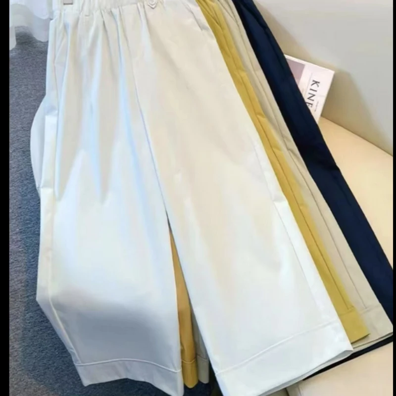 【专柜品质】花苞腰休闲裤薄款九分松紧腰高腰阔腿裤显瘦百搭