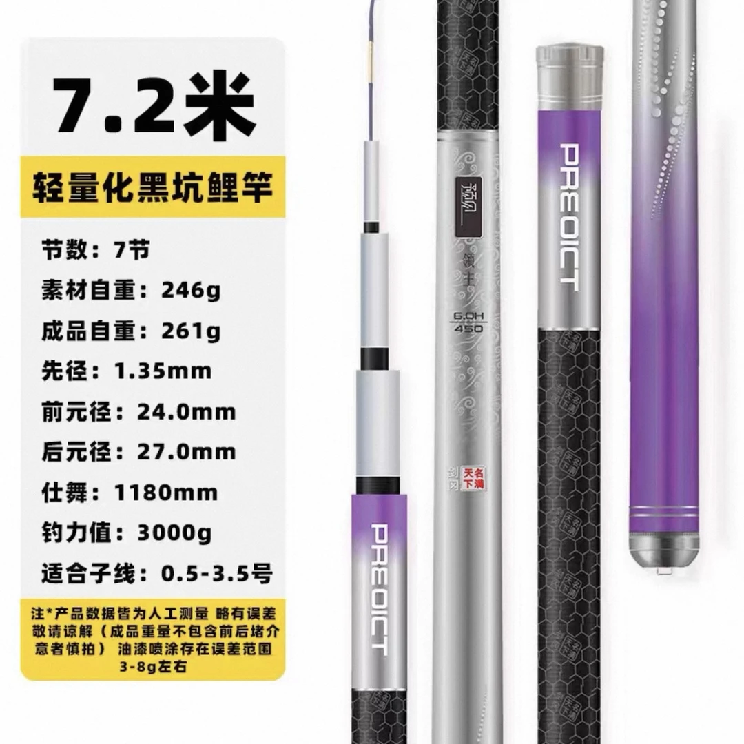 剑冈名满天下预见领主6H-7.2米轻量大综合轻量化休闲野钓综合钓竿