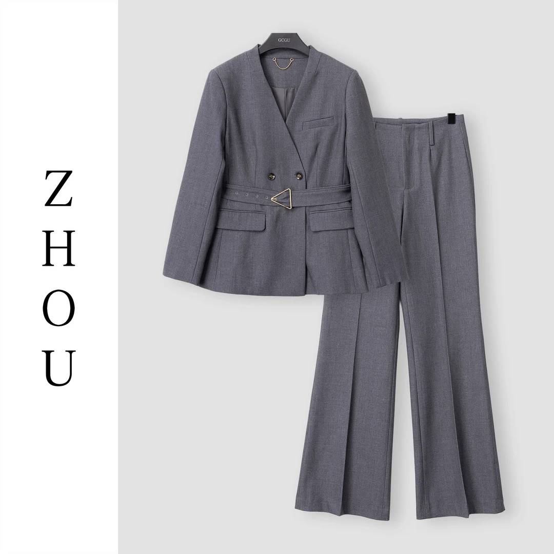（周哥甄选）灰色时尚套装-30692