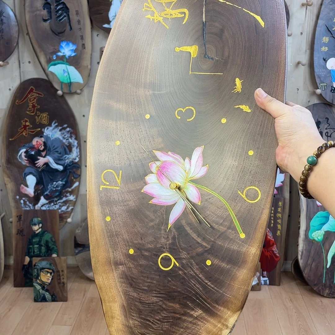 木北美黑胡桃diy钟表