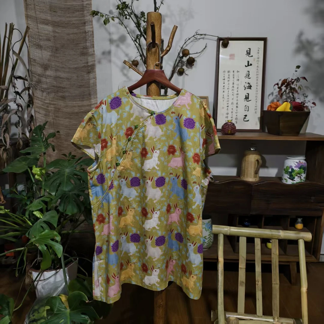 【大梅子推荐】设计款亚麻小兔背心MXA1008A