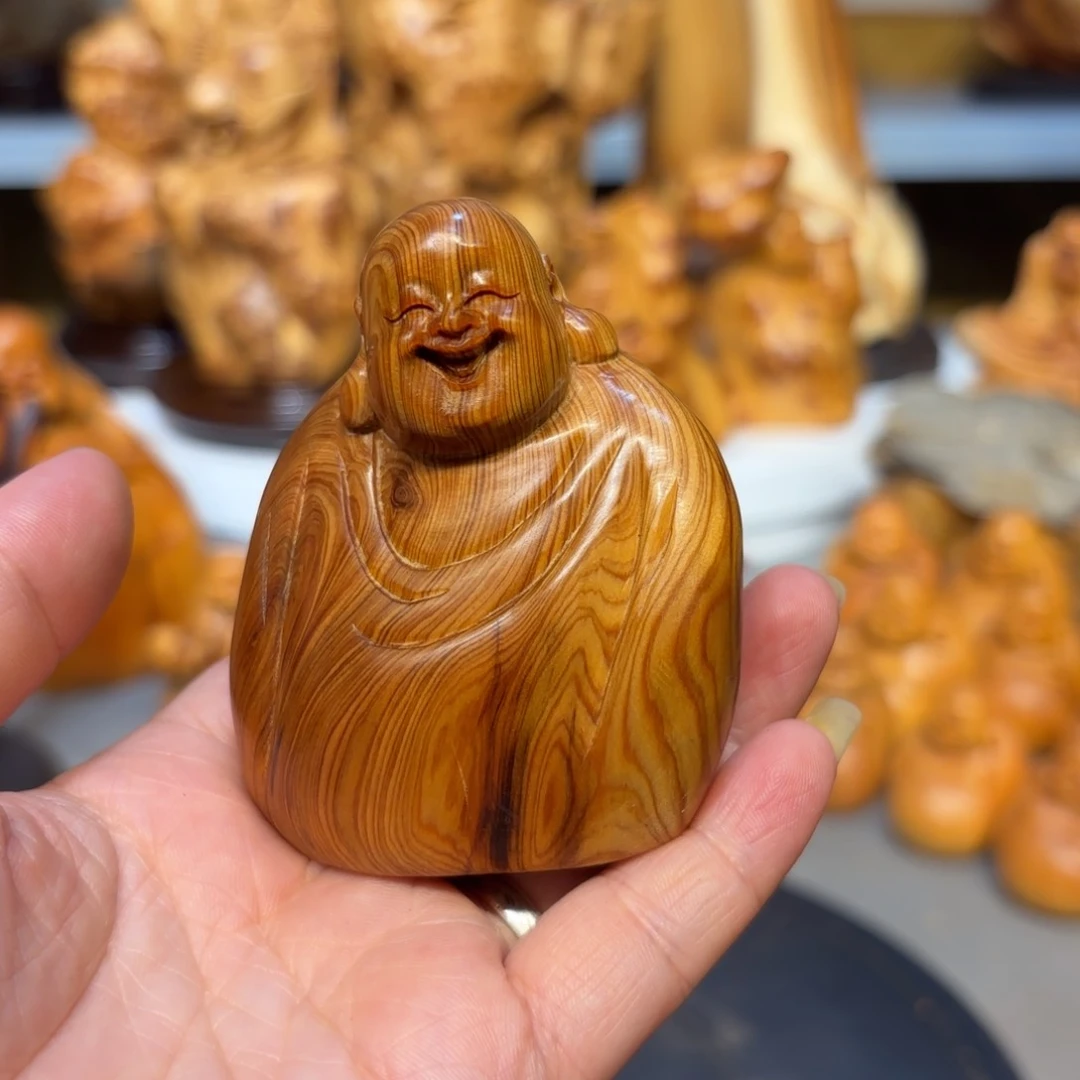 木太行崖柏弥勒佛