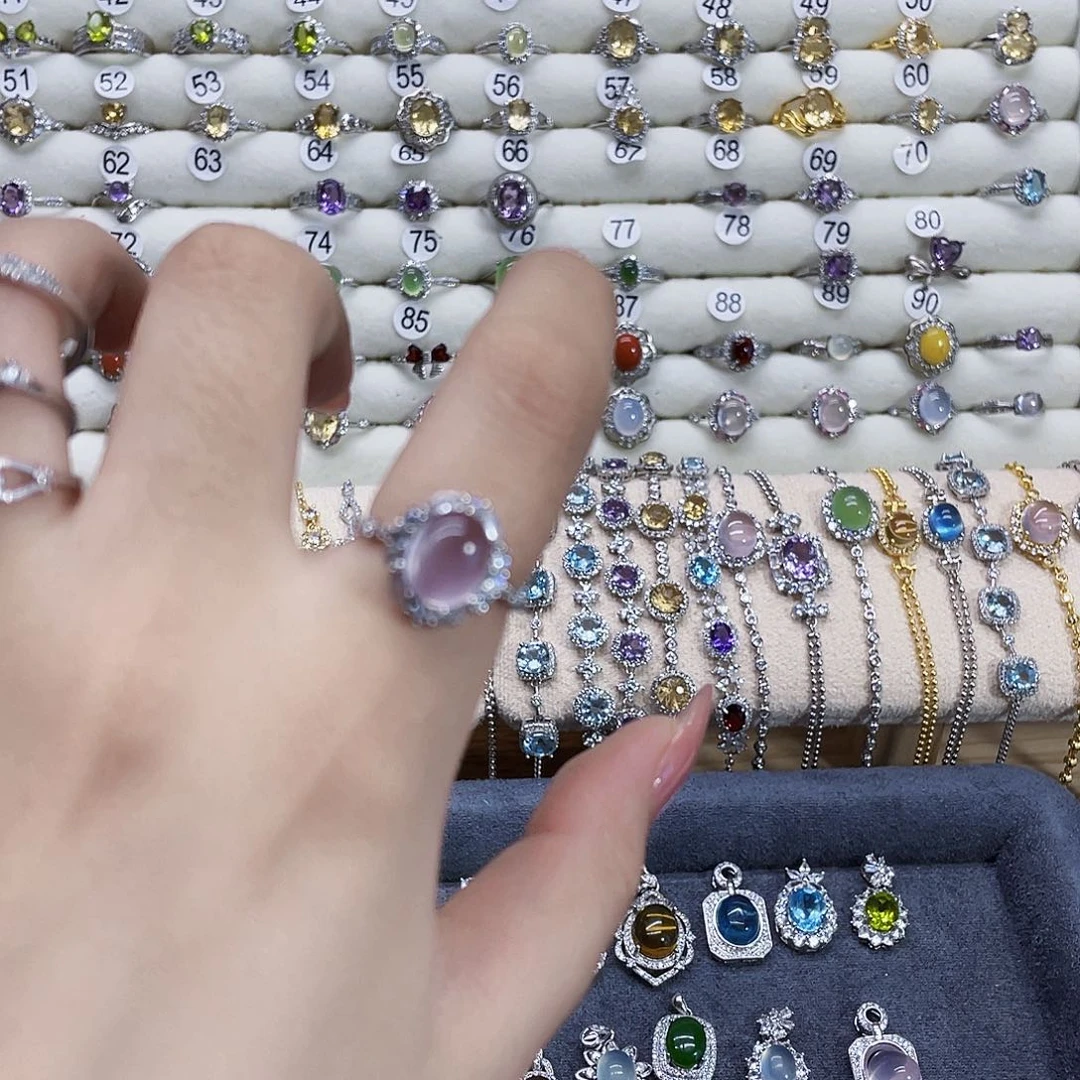 忘***头芙蓉石戒指银S925镶嵌