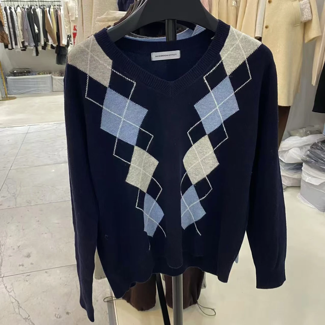 【A2在韩国】东大门女士V领毛衣《NO退NO换》