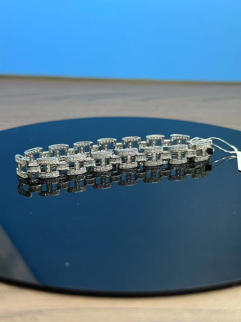 【千盟珠宝】重金 【豪华满钻】轻奢欧美风H家满钻手链 ZSSL00176