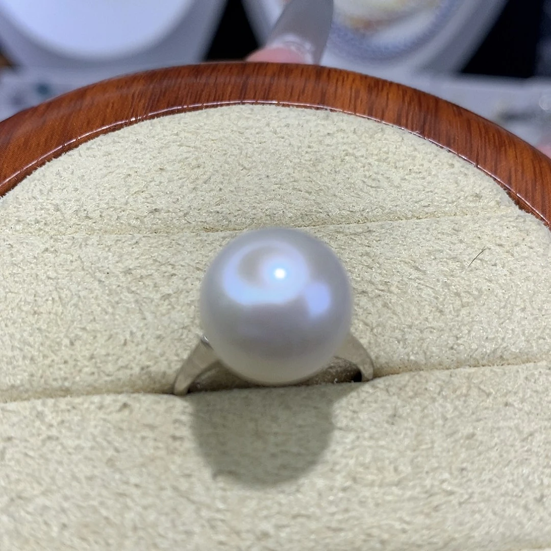 银S925镶嵌戒指淡水珍珠