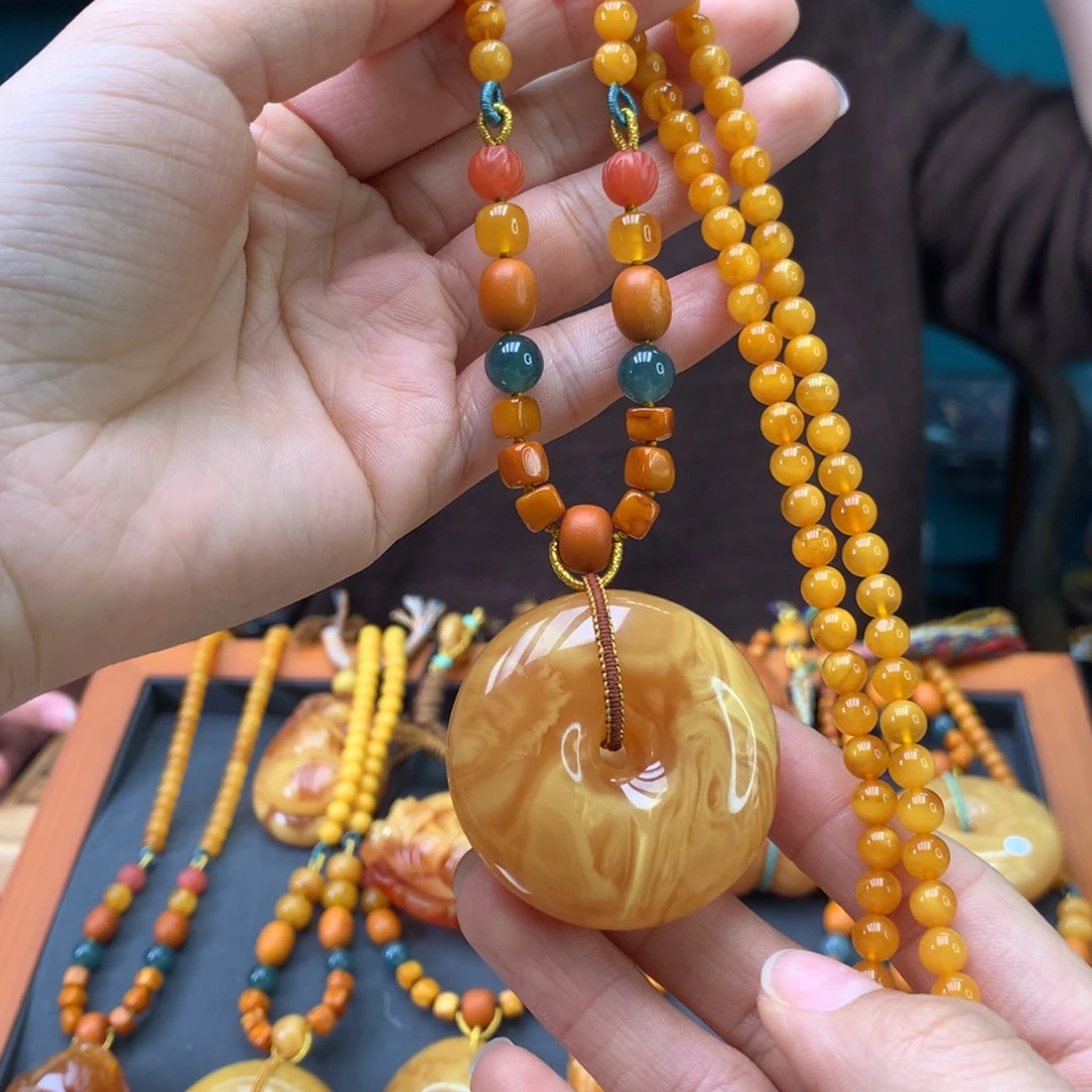 蜜蜡未镶嵌颈饰天然