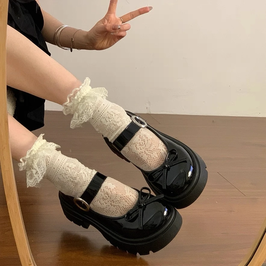 厚底玛丽珍小皮鞋女2025新款夏季日系JK制服鞋蝴蝶结
