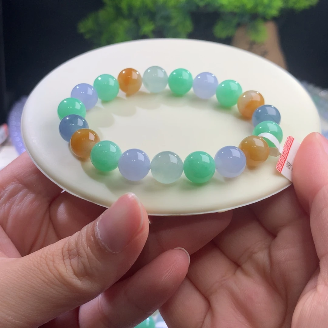 未镶嵌手串翡翠多宝色卡10