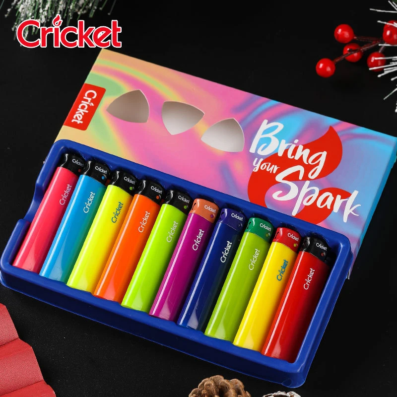 草蜢进口cricket一次性打火机砂轮式滑轮尼龙防爆点烟十支礼盒装