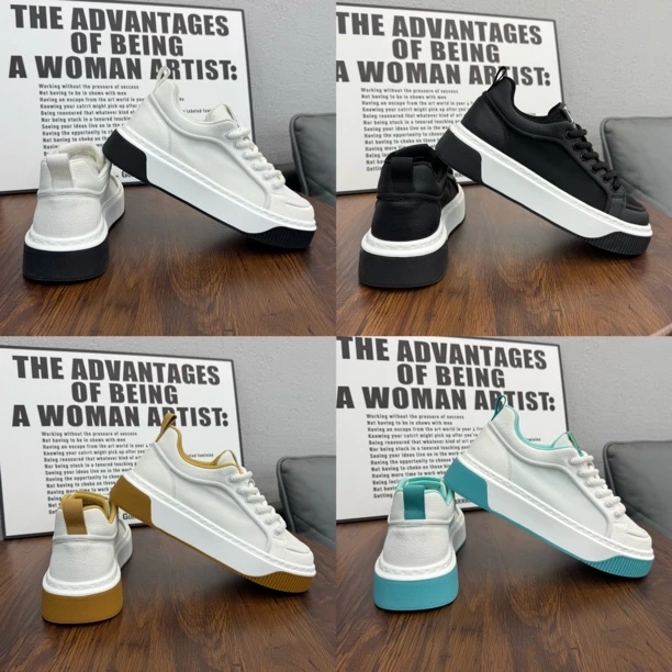 休闲系带拼色百搭时尚男士小白鞋潮流透气日常轻便男鞋 paq66-37