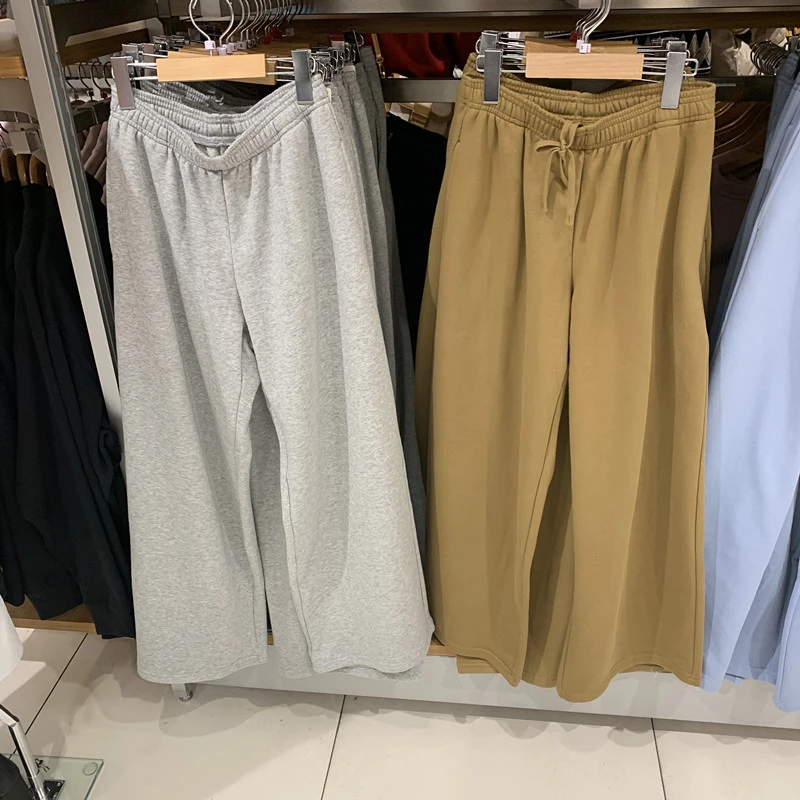 优衣库 舒芙蕾女装运动宽腿裤阔腿裤休闲宽松卫裤直筒裤长裤R4761