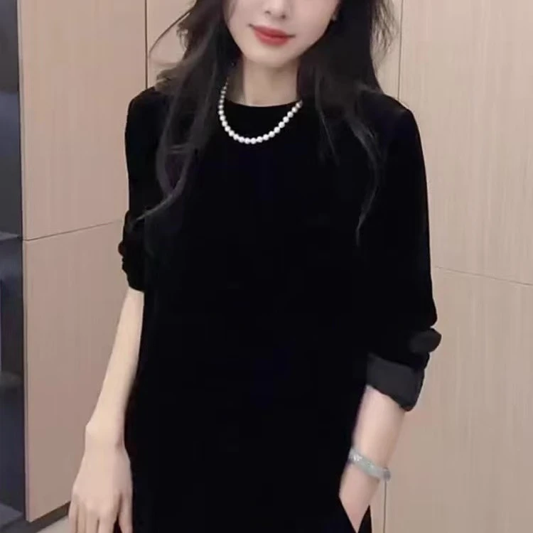 【大表姐主推】（醋酸丝绒上衣）高端 简约醋酸丝绒上衣女