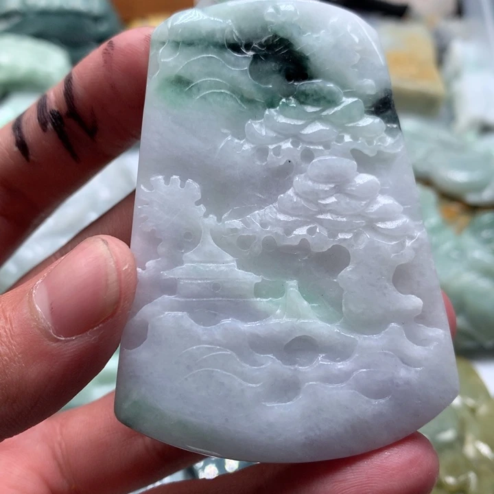 翡翠未镶嵌颈饰保真天然a货翡翠