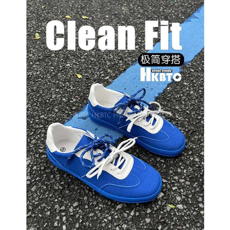 HKBTC CLEANFIT夏季 双系带时尚男子德训鞋 潮流反绒面百搭板鞋