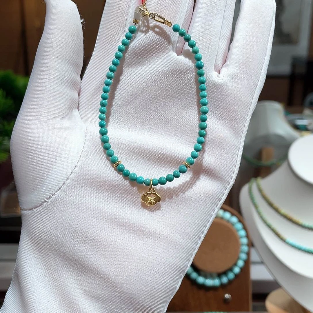绿松石未镶嵌小米珠手链