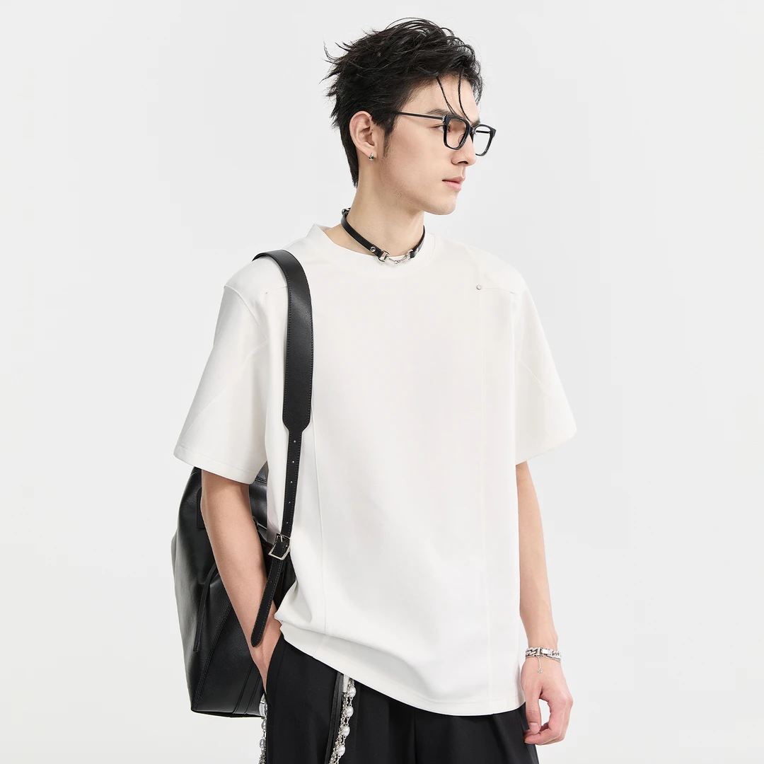 [垫肩设计感]BJZE男装短袖春夏季短袖T恤韩版宽松高质体恤T521244