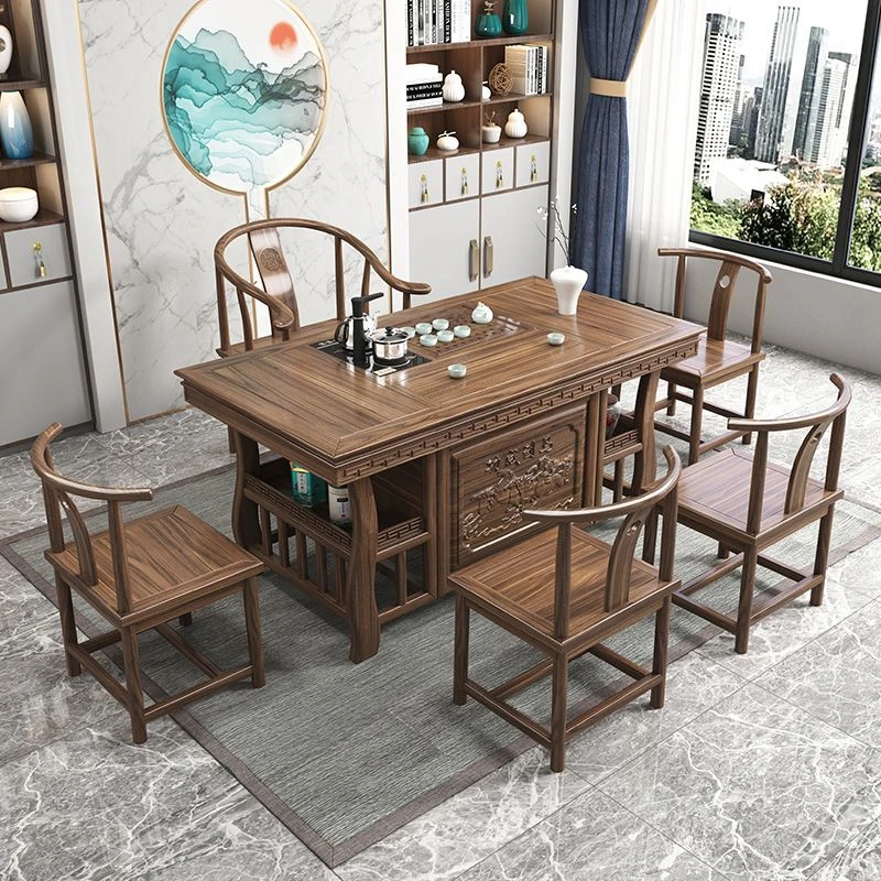 茶桌茶台一整套实木新款家用客厅办公室上档次岩板茶几高档小户型