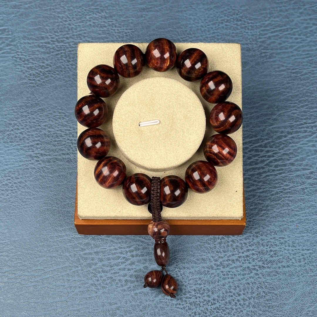 海南黄花梨1.8手串虎皮满纹材质保真纹理漂亮送礼文玩多样性发一