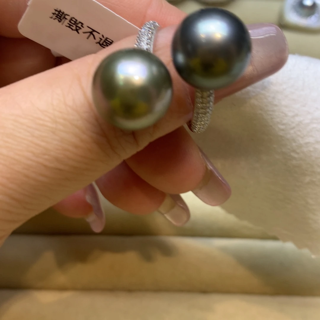银S925镶嵌戒指海水珍珠