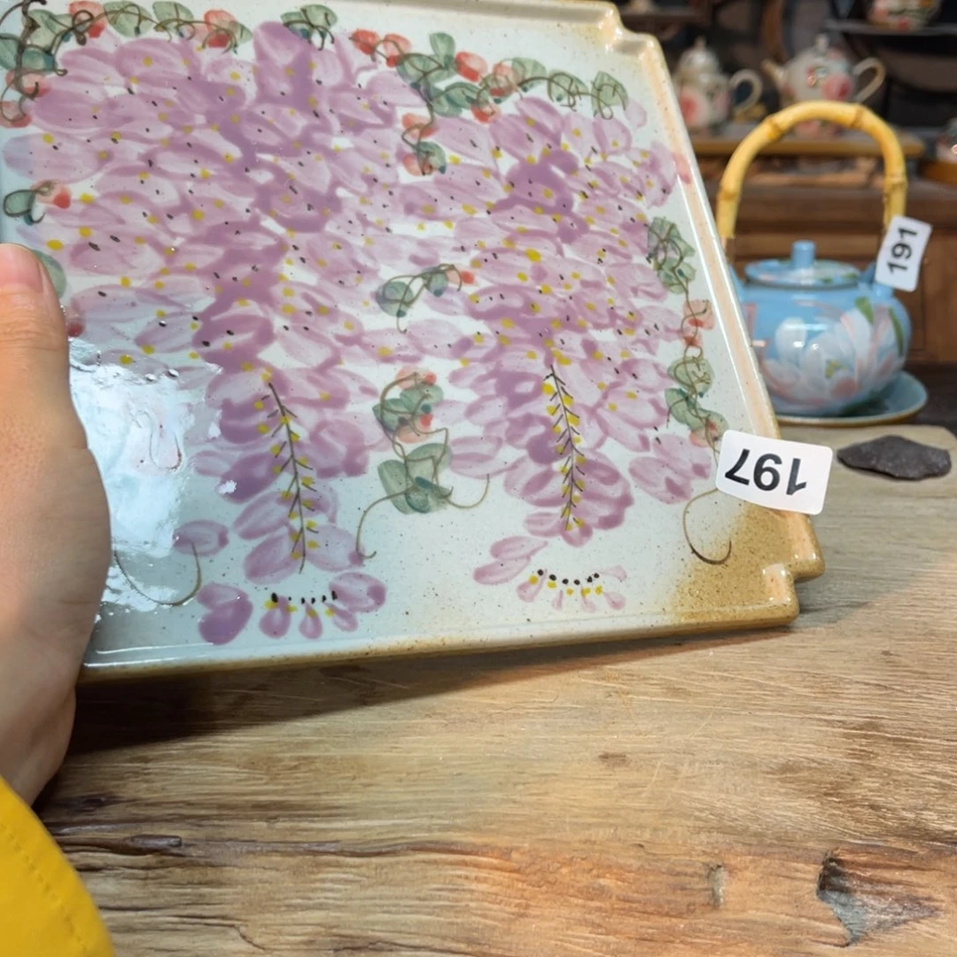 壶素浅陶瓷手工手绘