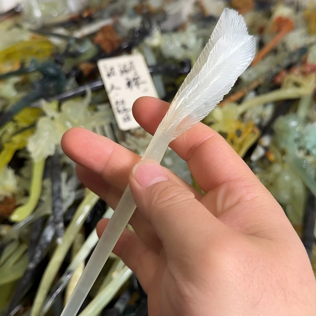 蛇纹石玉未镶嵌发饰