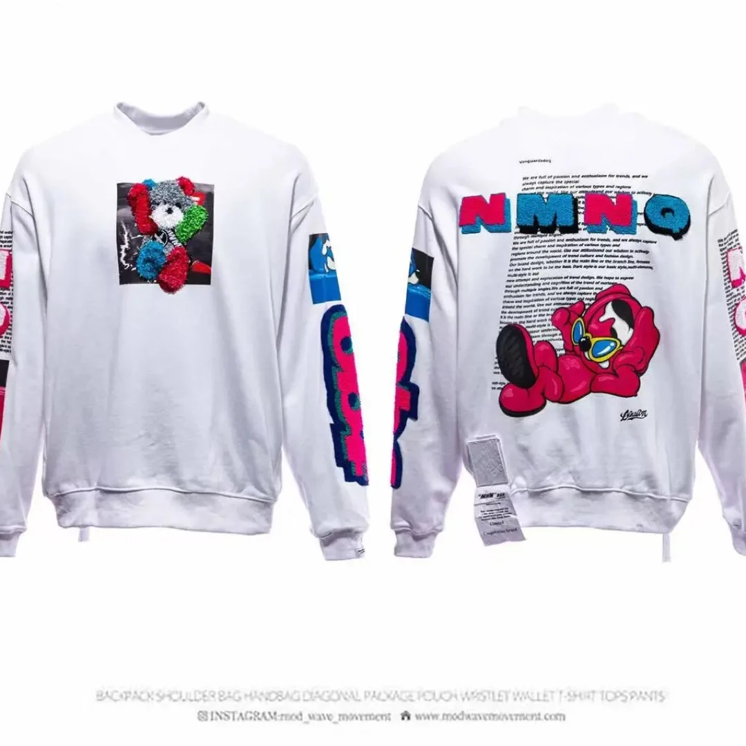 OOXOO｜重磅印花拼图长袖T恤潮酷百搭卫衣MW073160922