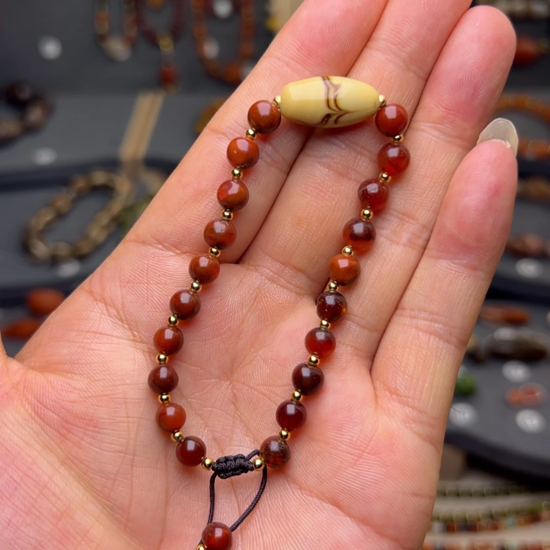 玛瑙/玉髓玛瑙手链合金