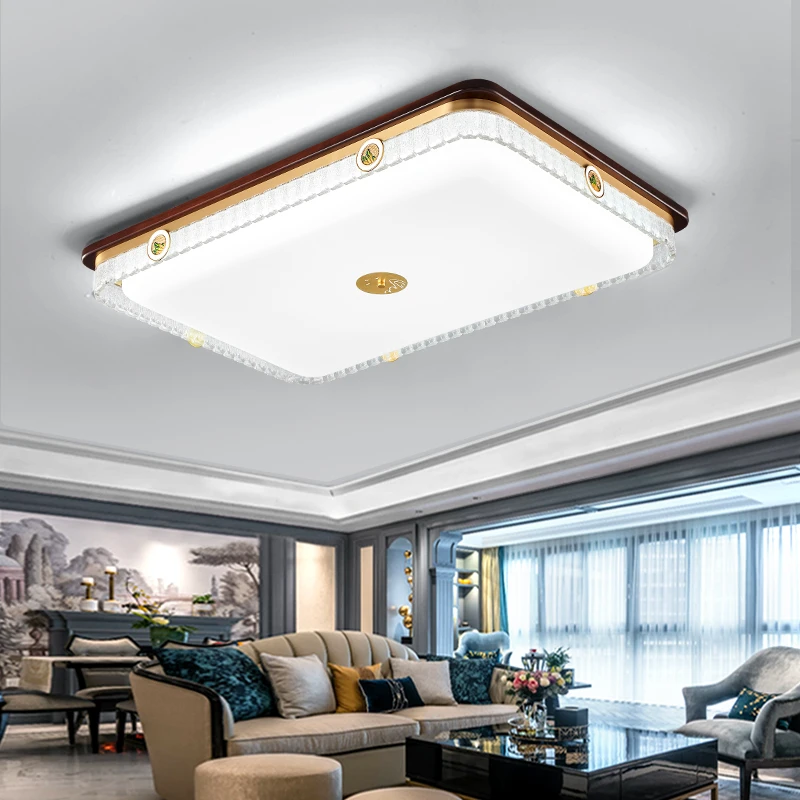 新中式客厅吸顶灯餐吊风扇灯2025新款乌檀木吸顶灯简约大气大厅