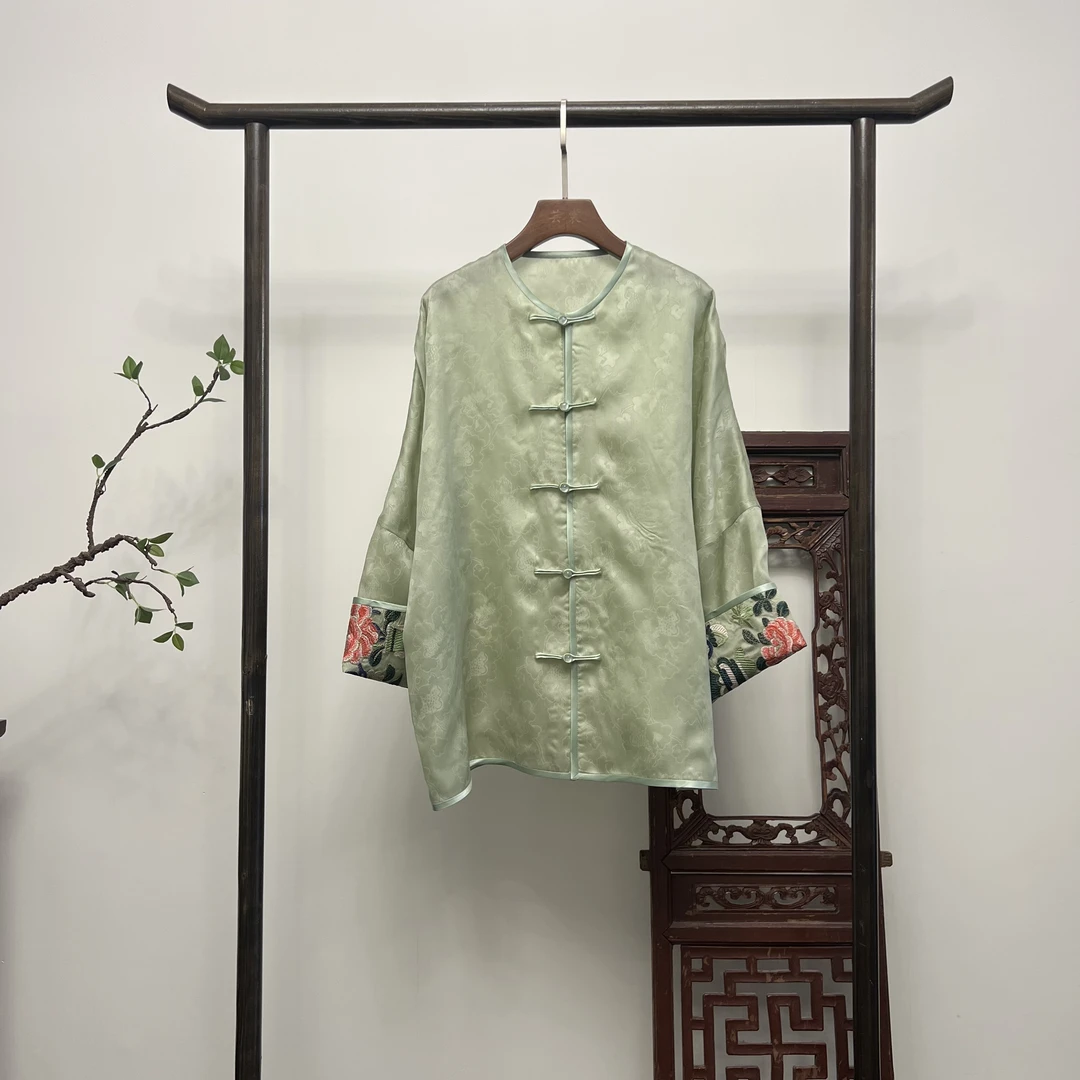 【碧玉】新中式桑蚕丝刺绣外套M40153