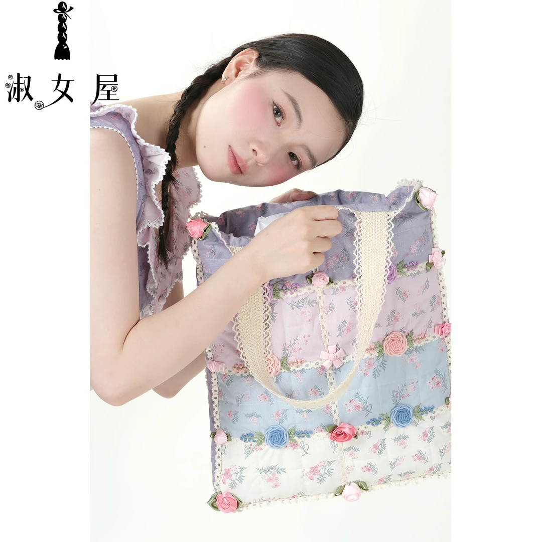 淑女屋官方旗舰店吉普赛公主草原小屋包包时尚新款纯棉设计感拼接