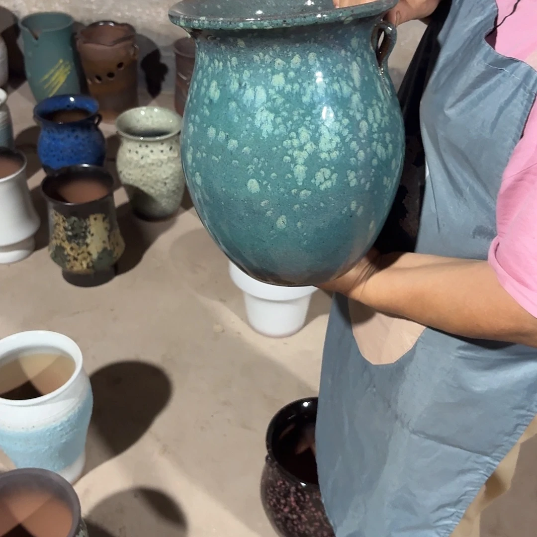 紫砂花盆口21高28