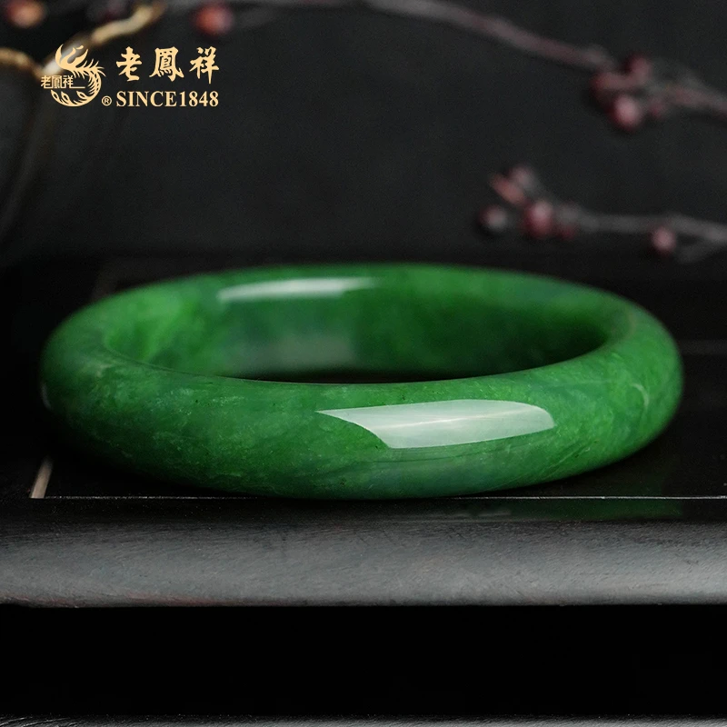 和田玉 满绿 碧玉手镯多样性发一件 Z01254-3