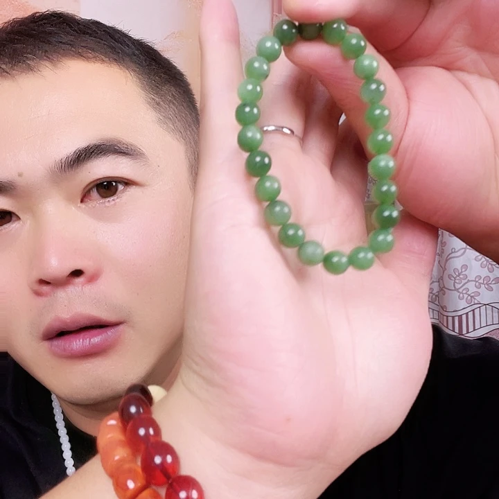 未镶嵌手链和田玉（碧玉）天然碧玉手链
