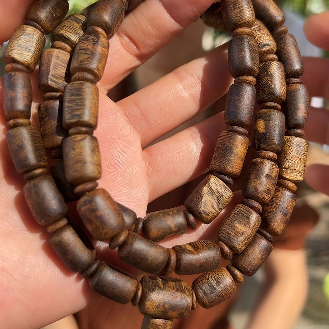 手串沉香海南莺歌绿奇楠老乌身老树头油板头多圈一条40克加