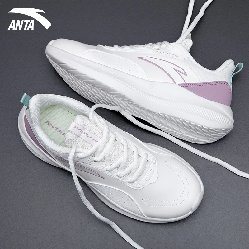 安踏女鞋2025秋季新款减震软底革面轻便跑步鞋女运动鞋休闲跑鞋女