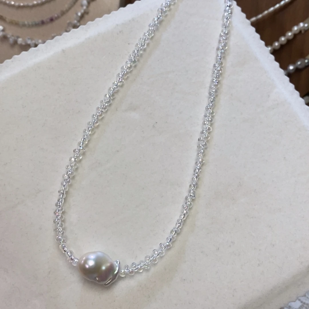 淡水珍珠钛钢项链
