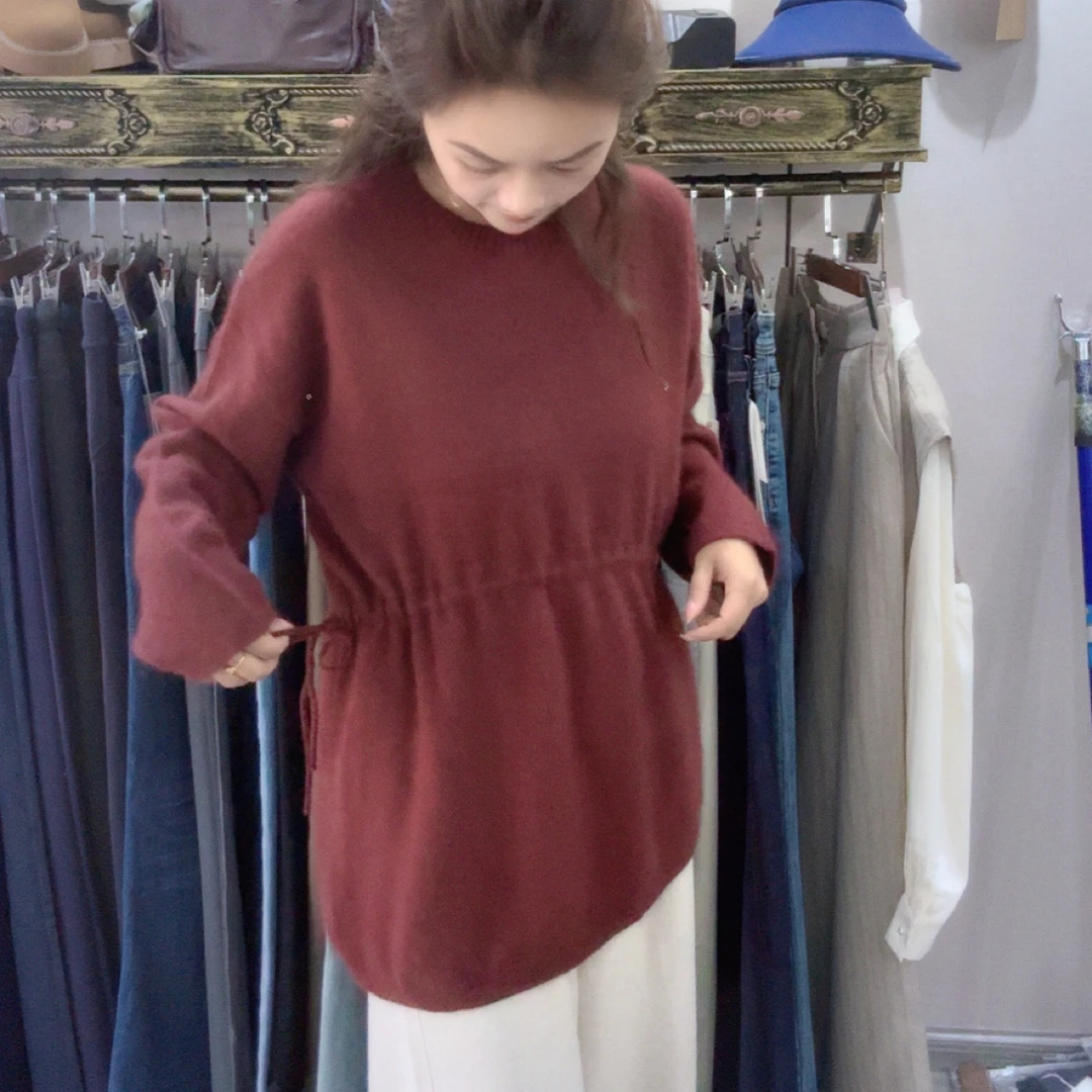 常规袖百搭女常规款秋冬衫针织时尚标准圆领长袖纯色