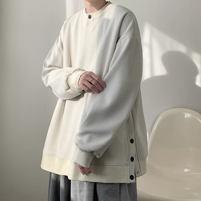 仓石一树2025新款男士美式休闲百搭卫衣高级感圆领痞帅套头上衣