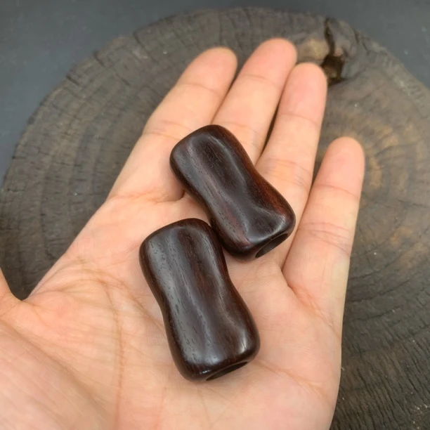 网秋粒水滴轮紫檀扁握丸S/D牌通用常规款 一对网秋粒diy