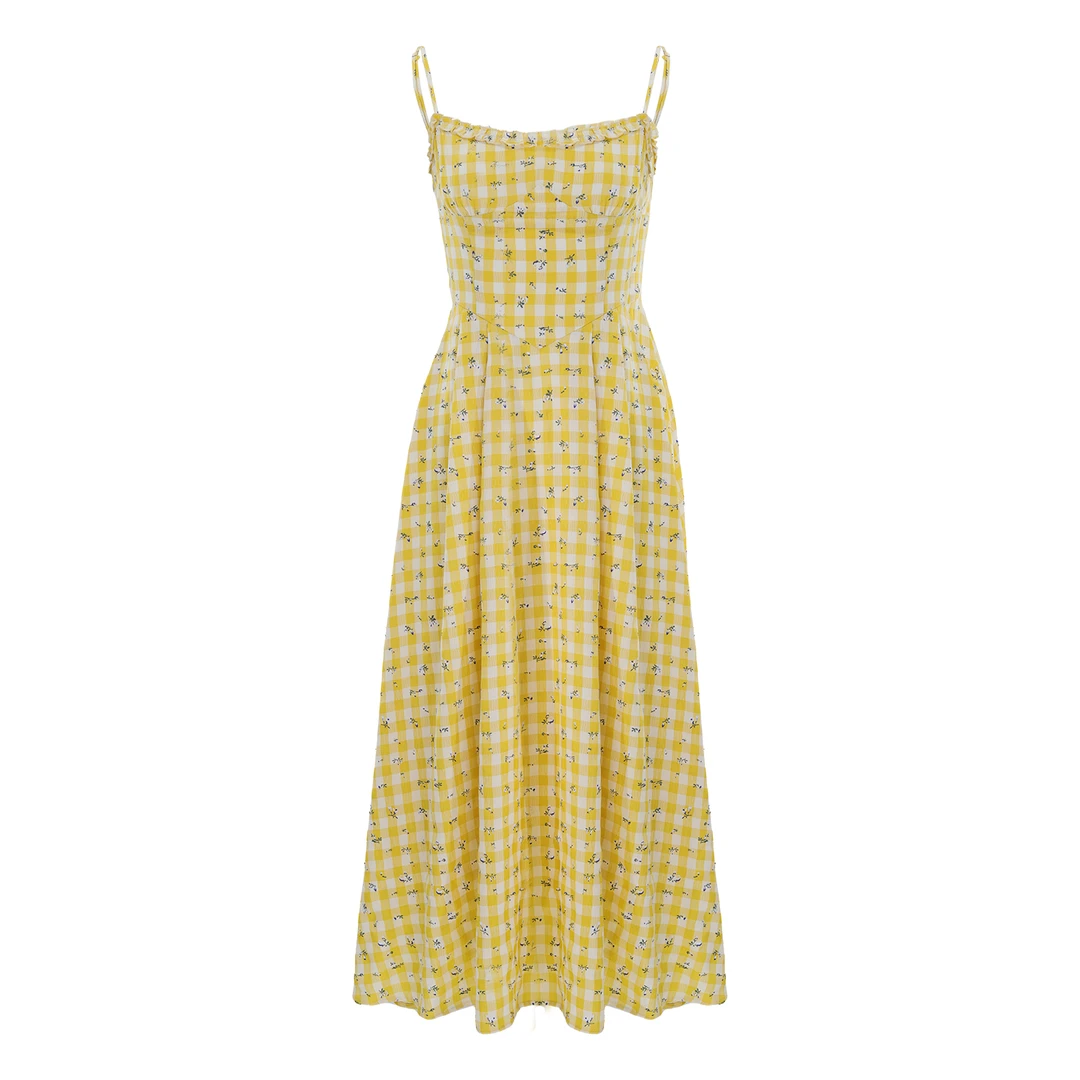 【花楹】碎花吊带裙复古法式气质春夏小个子甜美收腰285